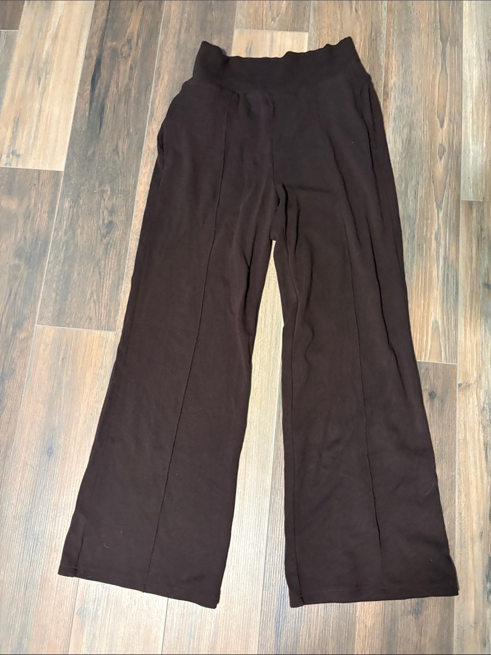 OGL Wide-Leg Pull-On Pants in Dark Brown